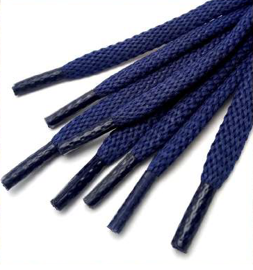 Шнурки плоские блестящ арт №52.1 60 см цв синий (6-7мм)