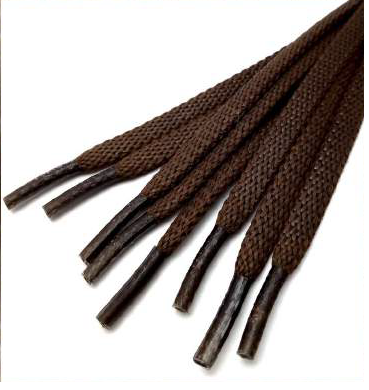 Шнурки плоские блестящ арт №52 80 см цв коричневый (4-5мм)