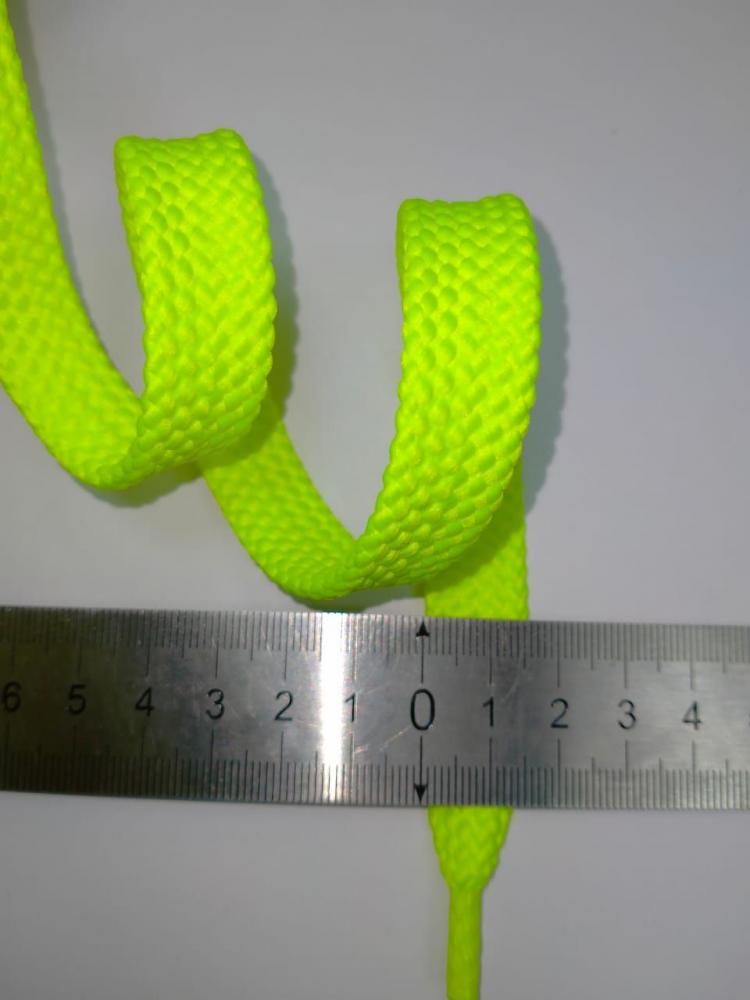 Шнурки плоск, цв зеленый неон №1255, арт 57/15, 120см, уп 72 пар