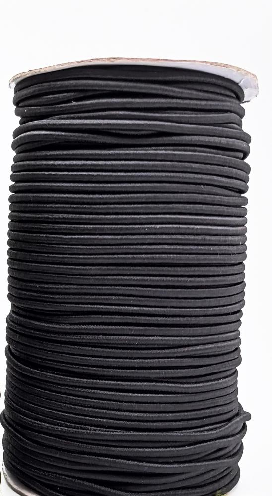 Резинка  шляпная 3 мм черная (100 м катушка)