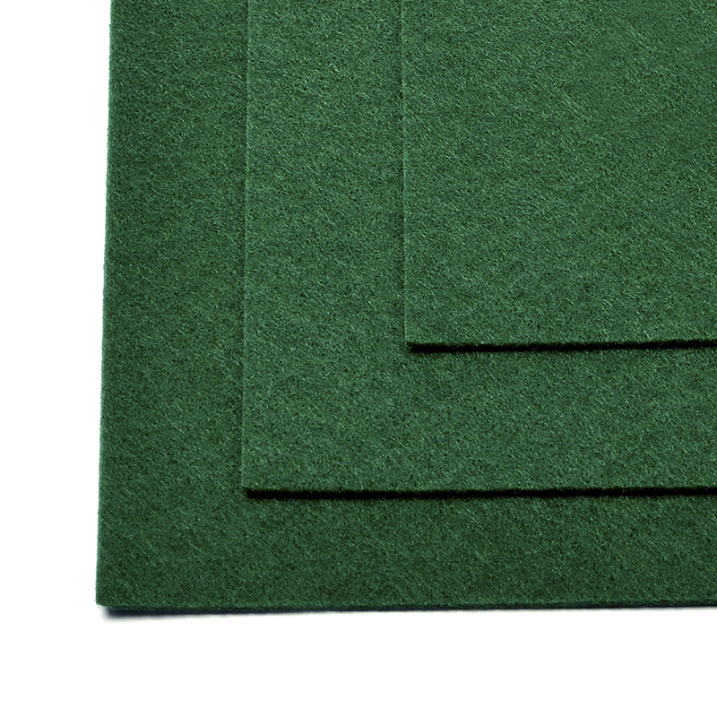 Фетр листовой жесткий 1мм 20х30см арт.FLT-H1 уп.10 листов цв.667 т.зеленый