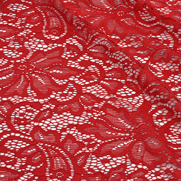 Кружевная ткань (гипюр) с кордом шир.150см 130 гр/м цв.146 т.красный 22,86м
