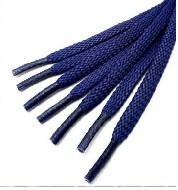 Шнурки плоские блестящ арт №52 80 см цв синий (4-5мм)