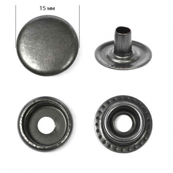 Кнопки металл. 15 мм  кольцо оксид №61 (уп 720 шт.)