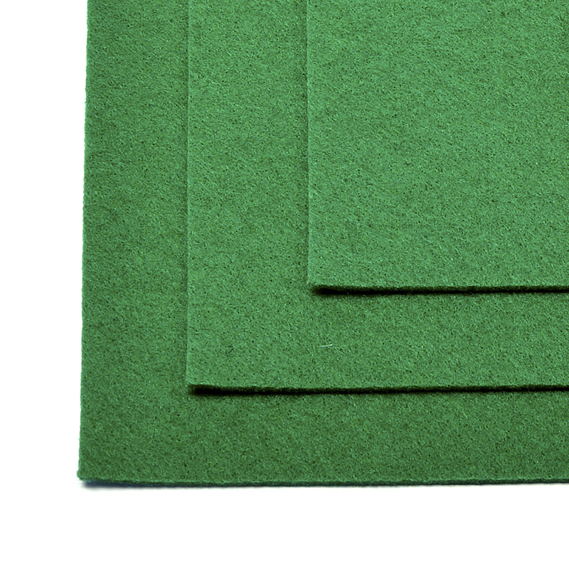 Фетр листовой жесткий 1мм 20х30см арт.FLT-H1 уп.10 листов цв.672 зеленый