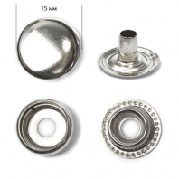 Кнопки металл. 15 мм кольцо никель №61 (уп. 720шт)